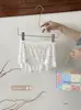 Calcinha feminina em seda gelada com estampa de frutas, leve, respirável, macia, sem costura, cintura média, ideal para meninas.
