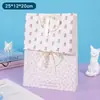 Bolsa de regalo con lazo horizontal para mujer, lindo bolso de mano, bolsa de embalaje para regalo de cumpleaños, bolsa de regalo de papel estilo ins en stock