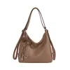 Bolso grande de mujer estilo coreano, nuevo modelo 2026, bolso de hombro y cruzado de cuero suave casual para el trabajo y los desplazamientos, bolso tote