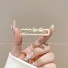 Exquisito y de alta gama clip para el pelo con pedrería estilo coreano para mujer, nuevo modelo 2026, pinza de pico de pato para la frente, pasador recto para flequillo lateral