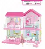 2024 Transfronteiriço Montado DIY Luminoso Grande Villa Brinquedo Princesa Grande Castelo 4 Andares 5 Andares Casa de Bonecas Montada Crianças