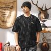 Yun Ran Lavar Doblar Agujero Manga Corta Estilo Americano High Street Camiseta de Hombre Moda Verano Marca Sentido de Alta Gama Jacquard Top Casual para Hombre
