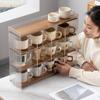 Portavasos Estante de almacenamiento de vasos comedor escritorio vaso de agua taza de té taza de café estante organizador caja juego de té estante de celosía
