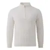Suéter para hombre de estilo americano con media cremallera y cuello alto, tejido de punto casual versátil de ajuste holgado para otoño e invierno, transfronterizo