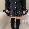 Conjunto Estilo Pequeno Chanel para Menina Ningli: Novo Cardigã de Malha com Laço e Saia de Bolo Floral da Moda para Primavera e Outono