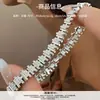 Pulseira de chave de piano totalmente cravejada de diamantes em prata de lei S925, um item popular no Xiaohongshu, apresentando um design minimalista e de alta qualidade com uma estética vintage