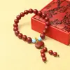 Pulsera de Arena Roja, Cinabrio Rojo, Pulsera de Cinabrio Natal, Pulsera de una Sola Capa, Abalorios para Hombres y Mujeres, Venta al por Mayor de Fabricantes