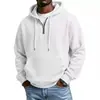 Jaqueta Masculina com Capuz de Cor Sólida, Manga Longa, Waffle, Estilo Americano, Outono/Inverno, Nova, Casual Solta, Roupas Masculinas Hoodie