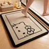 Alfombra de Piso de Dibujos Animados Hello Kitty para Baño, Puerta de Baño, Absorción de Agua, Antideslizante, Alfombrilla para Pies de Barro Diatomeas, Alfombra de Piso para Puerta de Entrada, Disponible para Dropshipping