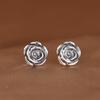 Pendientes de plata S925 King of Golden Deer, de moda artística, compactos, con forma de rosa, para mujer, joyería de plata.