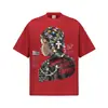 Steewell Comercio Transfronterizo se Especializa en Camisetas de Manga Corta Estampado Callejero Estilo Americano, Corte Holgado, Tejido Grueso, Cuello Pequeño, Tops de Media Manga de Moda