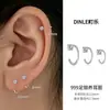 Aretes de aro simples de plata pura S999 con un solo diamante, sensación de lujo ligero y alta gama, aretes que no necesitan quitarse al dormir, cuidado de perforaciones de oreja, aretes de aro, venta al por mayor