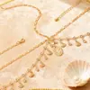 Accesorios para el Cabello de Borla Multicapa con Concha de Diamante Exótica Transfronteriza Europea y Americana para Mujeres Diadema Geométrico de Cadena con Concha para la Frente