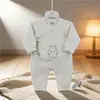 Macacão Borboleta para Recém-nascido 26 Primavera e Outono, Lã Grossa Macia, Roupa de Engatinhar para Bebê com Bordado de Desenho Animado Sem Costura, Peça Única 52-59 #
