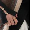 Anillo de Calabaza Asimétrico Chino Nuevo de Diseño Nicho de Plata Esterlina 925 para Todo el Cuerpo Dulce Cool Abierto Combinable para Mujer