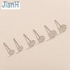 Aretes Planos de Cabeza Plana de Plata Esterlina 925 Chapados en Oro Real DIY Materiales al por Mayor para Accesorios de Aretes de Plata