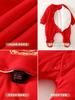 Ropa de Algodón Grueso de Otoño e Invierno para Recién Nacido con Estampado de Mariposas, Ropa Roja de Año Nuevo para Bebé, Ropa para Luna Llena, Mameluco para Bebé Recién Nacido