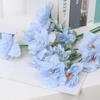 Buquê de flores de simulação azul, material de seda, flor falsa de plástico, decoração de sala de estar, decoração de mesa, casamento, arte de flores vermelhas