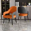 Mesa y sillas de comedor de lujo minimalista estilo italiano para el hogar, sillas de comedor de ocio para hotel restaurante nórdico, cuero moderno para discusiones