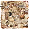 50 Pegatinas Retro de Cafetería Doble Transparente Pegatinas Transparentes para Mascotas DIY para Diarios, Teléfonos, Maletas y Botellas de Agua