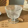 Bol de Cristal Repujado Retro de Girasol Estilo Ins para el Hogar, Bol para Helado, Yogur, Avena, Postre de Desayuno