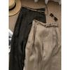 Pantalones de Lino Caqui de Pierna Ancha Estilo Old Money para Mujer 2025 Verano Cintura Alta Delgados Adelgazantes Relajados Rectos Casuales