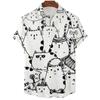 Camiseta de dibujos animados de comercio exterior para hombre, impresión 3D, animal gato, talla grande, camiseta para hombre, gráfica linda, casual, manga corta
