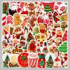 50 Navidad viento ins decoración fiesta de Navidad diy funda para teléfono móvil taza de té con leche pegatina impermeable para cuenta de mano