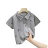 Camiseta polo de manga corta de verano para niños, novedad de 2024, ropa para niños y niñas de estilo universitario con solapa, venta al por mayor