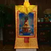 Pintura decorativa Thangka Maestro Loto de Xizang Madre Verde Dios Amarillo de la Riqueza Estatua de Buda pintura colgante thangka 35 * 20cm
