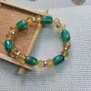Pulsera de Cuentas Cilíndricas de Cristal de Ágata Natural para Hombres y Mujeres Pulsera Passepartout Pulsera de Ágata y Cuentas de Arroz Regalo para Transmisión en Vivo