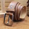 Cinturón de piel de vaca de primera capa hecho a mano, estilo retro, curtido vegetal, piel de vaca pura, hebilla de aguja, línea de automóvil, cinturón casual para hombre, outlet de fábrica