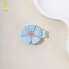 Nuevo Pasador de Flor Redonda Tejida para Niñas, Tela Completa, Accesorio para el Cabello, Suave con el Cabello, Pinza para Flequillo Lateral, Adorno para el Cabello