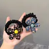 Nueva Banda para el Cabello Floral de Tela para Niñas, Cuerda para Cola de Caballo Dulce y Versátil, Diadema Elástica de Flor, Femenino de Alta Gama