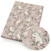 Tela fina de algodón y poliéster o lona de poliéster con conejitos lindos, material para bolsa DIY, mantel de dormitorio, 1Yc48873