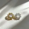 Cobre Chapado en Oro Microincrustado Circonita Redonda Cuadrada Flor de Cuatro Hojas Espaciadores Multitaladro Pulsera de Perlas de Doble Fila Hecha a Mano Materiales para Ensartar
