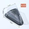 Embalagens para Fatia de Bolo com Adesivos, Caixas Plásticas Transparentes para Fatia de Bolo, Embalagens Individuais para Torta de Cheesecake, Bolo, Tiramisu, Mousse, Sobremesa
