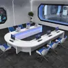 Mesa de Conferência Criativa em Forma de U Mesa Longa Senso de Tecnologia Multifuncional Sala de Conferência Mesa de Negociação Mesa Inteligente para Videoconferência