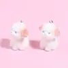 Resina flocking tridimensional de dibujos animados lindo perrito conejo colgante DIY hecho a mano accesorios para colgantes de joyería material