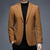 Novo terno masculino de outono, blazer casual de botão único elegante para negócios formal, jaqueta de cor sólida para outono e inverno, blusa masculina