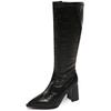 Elegantes Botas Skinny de Tacón Alto para Mujer, Adecuadas para Figuras Petite, Debajo de la Rodilla, Talla Grande, Botas de Moda con Punta