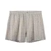 Cuecas Boxers Masculinas Huajielong Tamanho Grande Algodão Cintura Média Respiráveis Estampadas Xadrez Suave Venda por Atacado