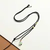 Elegante Colgante Cuerda DIY Tejido a Mano Asimétrico Colgante Pequeño Loto Dosel Esmaltado Cuerda de Cuello Nueva Cuerda de Collar