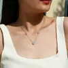 Colar de Prata Esterlina S925 com Moissanita de Três Flores, Corrente para Clavícula de Trevo de Quatro Folhas de Luxo Leve, Fabricante de Pingentes Simples e Versáteis para Mulheres