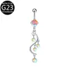 Anillo para ombligo de aleación de titanio G23 mariposa incrustado con circonita Moda europea y americana Joyería para perforaciones F136 Venta al por mayor transfronteriza de Amazon