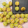 Mini Juguete de Comida Artificial Plátano Durazno Naranja Caqui Durian Resina Accesorios de Pegamento de Crema DIY
