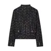 Comercio Exterior Transfronterizo 2026 Primavera Nuevo Estilo Europeo y Americano Moda Femenina Casual Holgado Color Metálico Hilo Blazer 2293