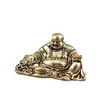 Latón Puro Creativo Buda Maitreya Barriga Grande Buda Riendo Decoración Retro de Casa Vieja Escritorio de Oficina Adornos Pequeños Venta al por Mayor