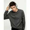Camiseta preta de algodão puro com manga longa, moda italiana moderna para homens, camisa base para primavera e outono com gola alta discreta, estilosa e versátil