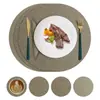 Tapete de Mesa Redondo de Couro com Xadrez Pequeno Mais Vendido da Amazon, Dupla Face, para Casa, Hotel, Comida Ocidental, Impermeável, Isolante Térmico, em Estoque